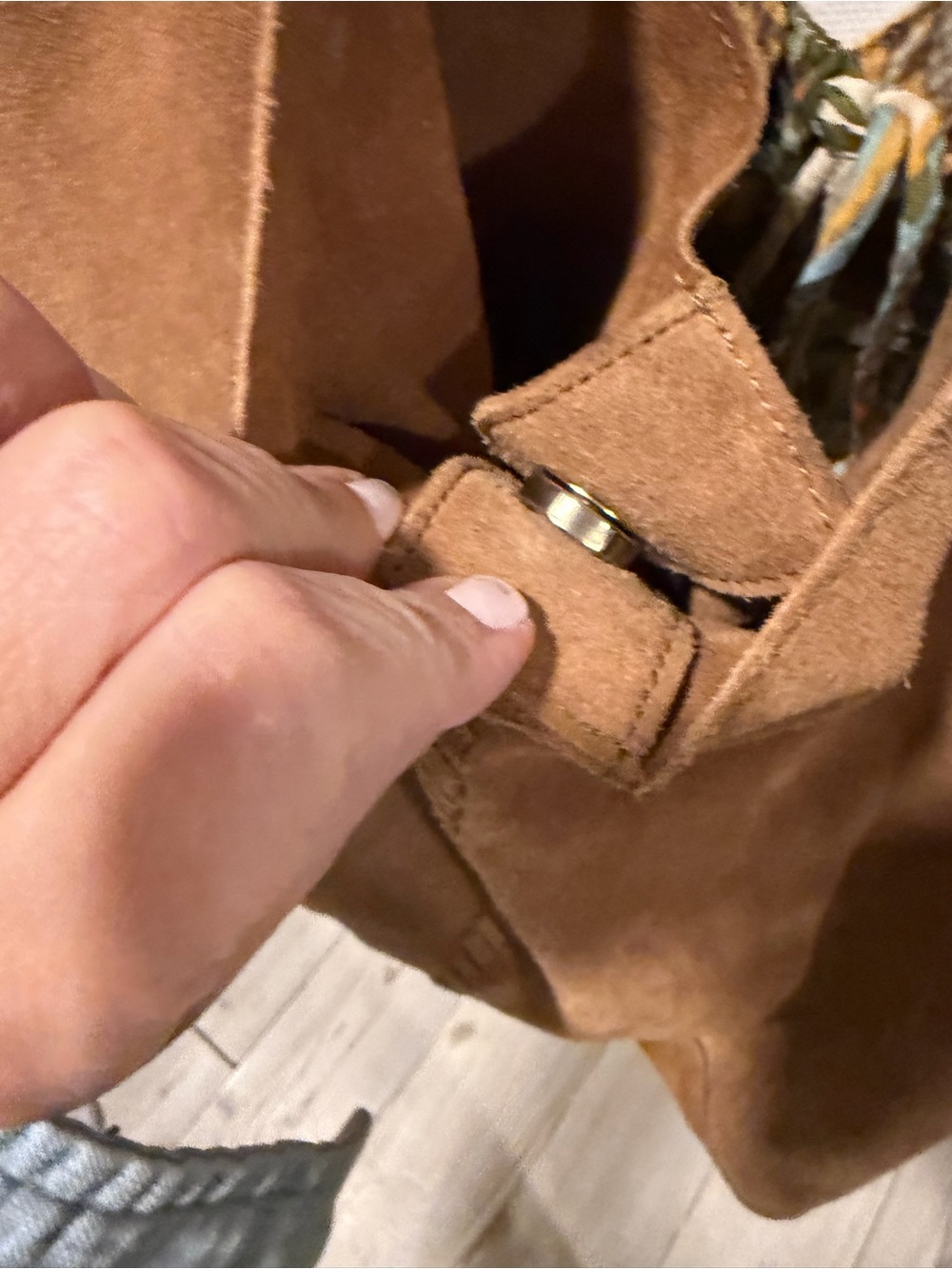 Haute Hippie Suede Hobo Bag in Tan Brown - Picture 7 of 13